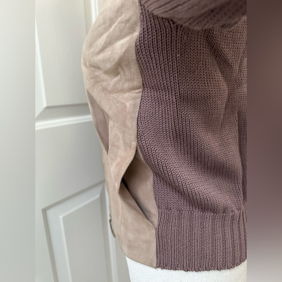 Fabiana Filippi two-tone chamois leather and cotton, waist cut jacket - Picture 8 of 16